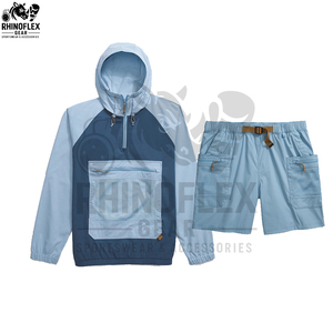 Men's Reflective Softshell Windbreaker Shorts Set 2-piece Nylon Tracksuit Summer Shirt Shorts <b>Wind</b> <b>Breaker</b> For Outdoor - Product Image 6