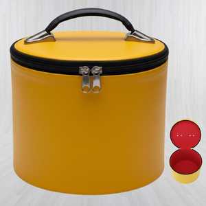 Estuche Redondo de Cuero Blanco con Cierre de Cremallera, Diseño Duradero para Bordados y Manualidades Premium - Product Image 3