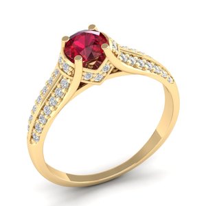 Bagues de mariage REYES en argent sterling 925 avec moissanite, prix de gros, pour femmes, solitaires, avec pierre précieuse rubis, pour anniversaire - Product Image 2