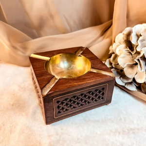 Brûleur à Bakhoor carré élégant en bois, fait main, style arabe et indien, porte-encens et porte-charbon, pour Majlis et salon, idéal comme cadeau - Product Image 1