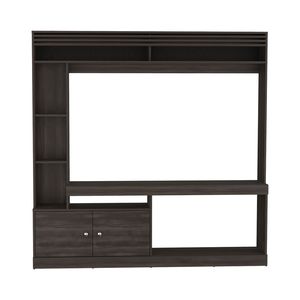 Meuble TV autoportant Dante 71 Large avec bibliothèque à 8 étagères pour bureau à domicile ou salon, idéal pour l'utilisation multimédia - Product Image 6