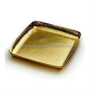 Bandeja DE SERVICIO DE ALUMINIO Bandeja de servicio de aluminio inoxidable de calidad de exportación con forma rectangular Brillante De plata champán - Product Image 4