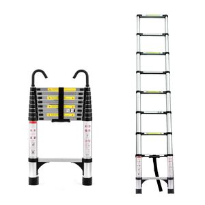 Scala Telescopica in Lega di Alluminio 8.5FT Multiuso Pieghevole con Ganci di Supporto Triangolari per Vari Usi - Product Image 1