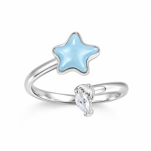 Cute Summer Beach <b>Open</b> <b>Ring</b> with Blue Gradient Enamel for Women Bohemian Holiday Jewelry Wholesale - Product Image 2