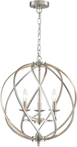 Wholesale Brushed Nickel Orb Chandelier Bulk Silver <b>Globe</b> Pendant <b>Light</b> Factory Price Retro Candle Hanging Lamp - Product Image 6