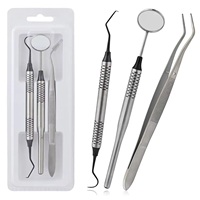 FIDA 2026 Kit de Exploración Dental Manual Reutilizable de Acero Inoxidable de 3 Piezas: Espejo, Explorador y Pinzas, con Certificación CE ISO