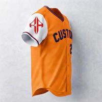 Maillot de baseball à logo blanc, manches courtes, col en V pour homme, 100% polyester, coupe classique, fermeture à boutons par RIVIAN ATLANTIC