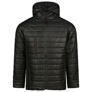 Men's Lightweight Wool Puffer <b>Jacket</b> Hooded Insulated Winter Coat with Windproof Zipper <b>Packable</b> Bubble Down <b>Jacket</b> in Black - Product Image 6