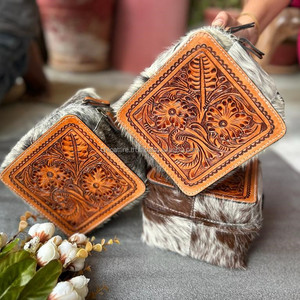 Nouveau Style occidental fabriqué à la main cheveux usinés sur cacher fourrure cuir boîte à bijoux sculpté à la main voyage bijoux essentiels stockage minimal - Product Image 2