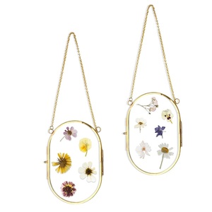 Cadre photo moderne en verre flottant argenté, double face, pour fleurs pressées, décoration murale et de bureau vintage en métal - Product Image 5