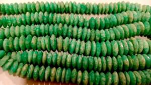 Amazonita Verde Natural, Corte Alemán, Facetada en Forma de Rondelle, Cuentas de 9 a 14 mm, Se Venden por Hilo de 8 Pulgadas de Largo - Product Image 2
