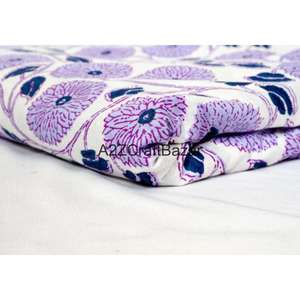 Tissu en coton 100% imprimé à la main avec motifs floraux indiens, vendu au mètre, vêtements pour femmes, tissu imprimé Jaipuri, tissu de luxe pour l'été - Product Image 2
