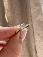 Bague de promesse solitaire en or massif 14 carats avec diamant de laboratoire taille brillant, sertie demi-pavé à griffes, 0,60 ct, certifiée IGI, plaquée rhodium