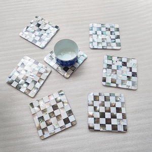 Sous-verres en nacre les plus vendus, prix le plus bas, mosaïque incrustée de nacre, sous-verres pour boissons, livraison mondiale - Product Image 1