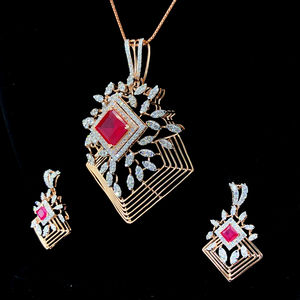 Conjunto de Colgante de Diamante Natural de 4.07 Quilates, Oro Rosa de 14K, Color GH, Corte Brillante, Claridad VS SI, Joyería Fina de Lujo para Mujer - Product Image 1