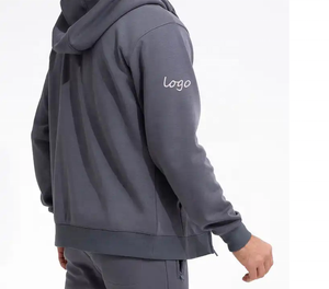 Sweats à capuche avec fermeture éclair complète Sweat à capuche avec fermeture éclair en coton polaire de haute qualité Sweat à capuche brodé personnalisé avec fermeture éclair - Product Image 3