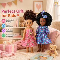 TUSALMO Großhandel Maßgefertigte 14-Zoll Bunte Babypuppe aus Weichem Vinyl mit Lockigem Haar, Amerikanisch-Afrikanische Puppen für Kinder und Mädchen, Weiches Spielzeug