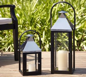 Lanterne décorative classique en métal avec fenêtres en verre transparent, idéale pour les patios, les jardins et les espaces intérieurs - Product Image 3