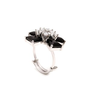 Factory Price <b>Silver</b> Plated Black Onyx <b>Cross</b> <b>Ring</b> Gothic Statement <b>Ring</b> Vintage Black Stone Cocktail Jewelry for Women - Product Image 2
