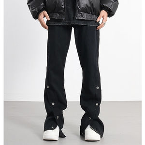 Pantalones de chándal personalizados para hombre, estilo vintage, de algodón 100% de alto gramaje, con lavado ácido, de felpa francesa lisa, con cordón medio en la cintura, oscuros, servicio OEM - Product Image 6