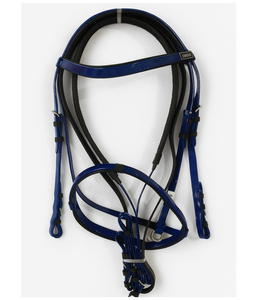 BLUHORSE BH-4043 Bridon de course Full Cob avec boucles en acier inoxydable, rênes à poignée en caoutchouc, matériau PVC 100% imperméable - Product Image 1