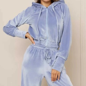 Custom Body Velvet Jogging Tracksuit Y2K Womens Clothing Embroidery <b>Patch</b> Logo Velour <b>Jacket</b> and Tall Girl Pants Two Piece Sets - Product Image 3