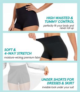 Shorts Deportivos de Yoga para Mujer, Cintura Alta, Negros, Transpirables, de Secado Rápido, Elásticos, Tejidos en Poliéster, Spandex y Poliamida, Alta Calidad - Product Image 4
