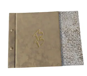 Personalized A4 Leather Menu Covers Customized Logo Food Menu Folder for Restaurants Coffee Shops for Hotels Bars