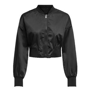 Chaquetas Bomber de Seda Satinada para Invierno, Personalizadas 2025, Negras, con Botones, Cuello Alto Delgado, Resistentes al Viento, Unisex - Product Image 2