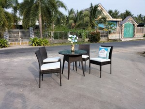 Juego de Comedor de Ratán Sintético de Lujo PRCF-033 para Jardín, Patio y Balcón - Product Image 3