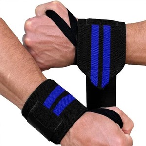 สายรัดข้อมือดีไซน์ใหม่สำหรับยกน้ำหนักและป้องกันข้อมือ สีดำลายทางสีเทา ปรับได้ด้วยแถบตีนตุ๊กแก ใช้ได้ทั้งชายและหญิง - Product Image 4