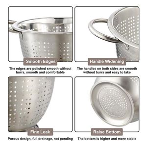 SS 3QT multiuso scolapasta frutta o verdura colino e scolapiatti per risciacquo e filtraggio - Product Image 3