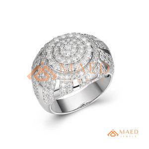 Mens Silver Tone Iced CZ Dome <b>Ring</b> Luxury Hip Hop <b>Statement</b> <b>Ring</b> Fashion Jewelry Gift for Men - Product Image 6
