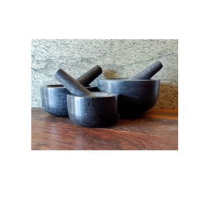 Mortero de Mármol Natural con Pestillo, Acabado Liso, Molinillo de Cocina, Herramienta Manual para Moler Especias - Product Image 1