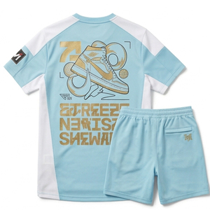 Ensemble complet de maillot de football personnalisé imprimé par transfert thermique, tissu respirant, maillot et short de football, tailles plus, uniformes d'équipe pour match - Product Image 3