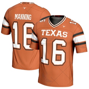 Camiseta de fútbol de jugador personalizada ligera naranja de Texas de alta calidad Manning University Texas Longhorns transpirable arco delantero - Product Image 1