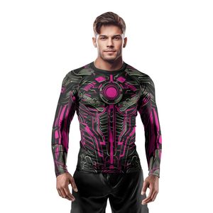 เสื้อรัดรูปออกกำลังกายแบบสั่งทำพิเศษ OEM สำหรับทุกเพศ UPF 50 ระบายเหงื่อได้ดี ผลิตจากโพลีเอสเตอร์แบบซับลิเมชั่น ขายส่ง OEM UPF 50 - Product Image 2