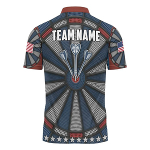 เสื้อโปโลผู้ชายผ้าโพลีเอสเตอร์ 100% ระบายอากาศ แห้งเร็ว สำหรับเล่นดาร์ท แบบซับลิเมชั่น รับออกแบบลายเสื้อดาร์ทตามสั่ง ขายส่ง - Product Image 2