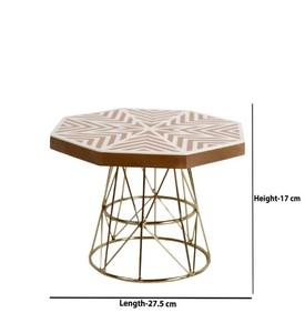Support à gâteau rond en bois écologique de designer avec base en métal, motif soleil, pour présentation de desserts sur table de mariage - Product Image 3