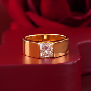 Bague de fiançailles solitaire en or 14 carats avec diamant de laboratoire taille princesse 2,05 carats VVS-VS DEF, sertie à griffes, certifiée IGI, bijoux de mariée - Product Image 1