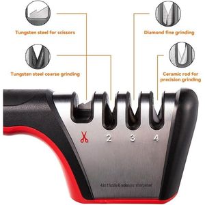 4-in-1 Kitchen <b>Knife</b> <b>Sharpener</b> for Ceramic and Steel <b>Knives</b> Scissors Repair and for Restoration Aids - Product Image 1