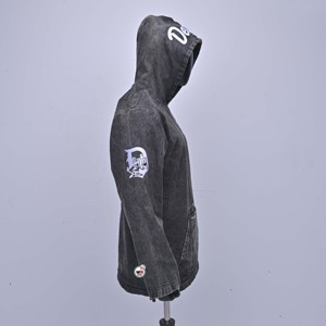 Sudadera con Capucha de Forro Polar Estampada Detroit 313 para Hombre, Oversize, Estilo Urbano Casual, con Bolsillo Frontal, Diseño Lavado Ácido, Bordado, Invierno - Product Image 3