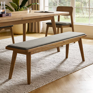 Juego de Comedor Moderno de Madera de 6 Piezas, Estilo Mid-Century, Sillas con Respaldo Sólido, Mesa Rectangular, Muebles Duraderos para el Hogar - Product Image 5