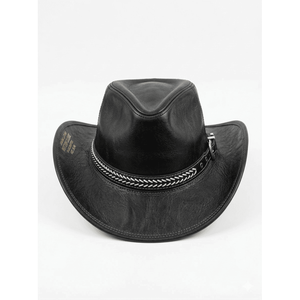 Trendy Leather Cowboy <b>Hat</b> for Men & Women Classic <b>Western</b> Wide Brim Adjustable Four Seasons Breathable Customized Design - Product Image 2