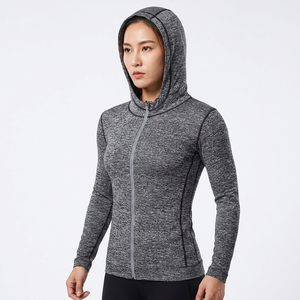 Men's Hooded <b>Zipper</b> <b>Sweatshirt</b> Slim Fit Quick Dry Knitted Sporty Solid Color Autumn Wear - Product Image 3