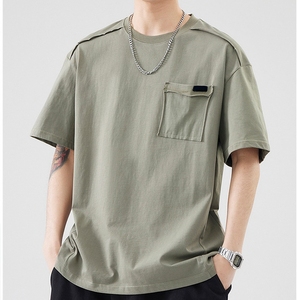 เสื้อยืดสไตล์ญี่ปุ่นสำหรับฤดูร้อน เสื้อยืดแขนสั้นดีไซน์หลวมๆ สำหรับผู้ชาย - Product Image 4