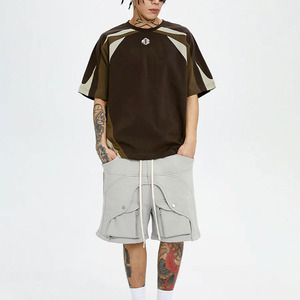 Maillot de football américain pour homme en coton 260 GSM, coupe oversize, style streetwear color block, design de panneaux personnalisé, marque privée, OEM, vente en gros, USA - Product Image 6