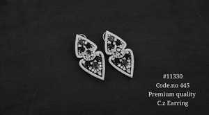 11330Red garnet dangle <b>earrings</b> Cubic zirconia Rhodium plated <b>earrings</b> Butterfly dangle <b>Earrings</b> for Party Wedding Wear - Product Image 5