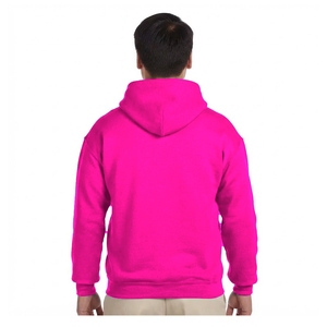เสื้อฮู้ดผ้าฝ้ายสีชมพูสดใส มีเชือกผูกและกระเป๋าหน้า เสื้อสวมหัวลำลองสำหรับผู้ชายและผู้หญิง ขายส่ง - Product Image 2