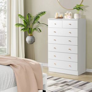 Modern Simple White 7 Drawer Dresser - Product Image 1